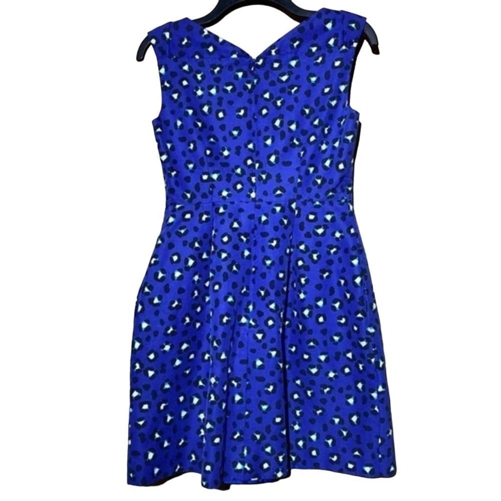 Kate Spade New York Blue Cheetah Sleeveless Fit & Flare Dress Size 2 - Picture 5 of 7